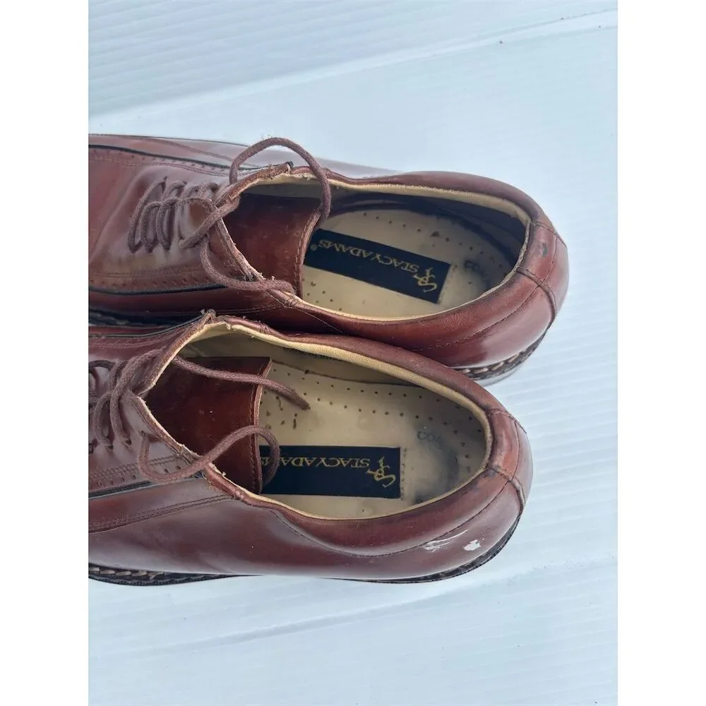 Stacy Adams Men's Brown Leather Square Toe Oxford Dress‎ Shoes 10.5 M